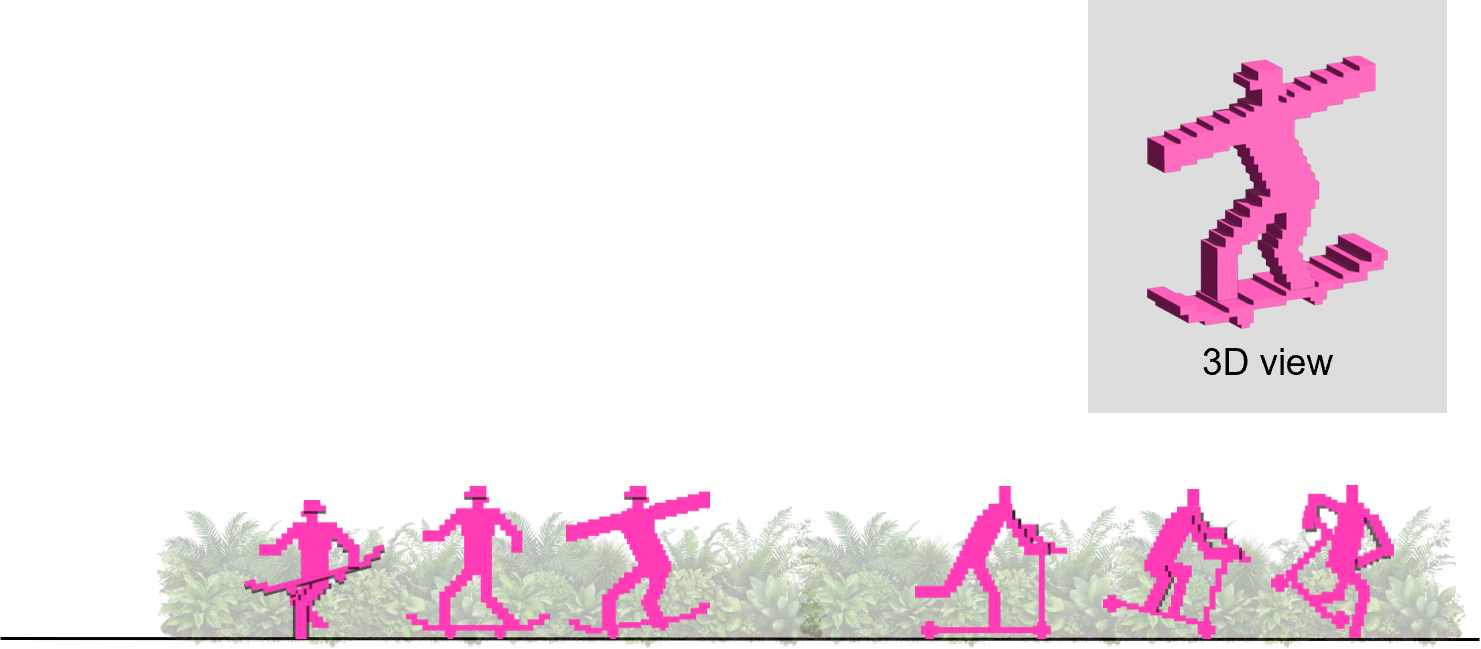 Pixelated Form inspired by digital aspects of Somerset Belt’s identity